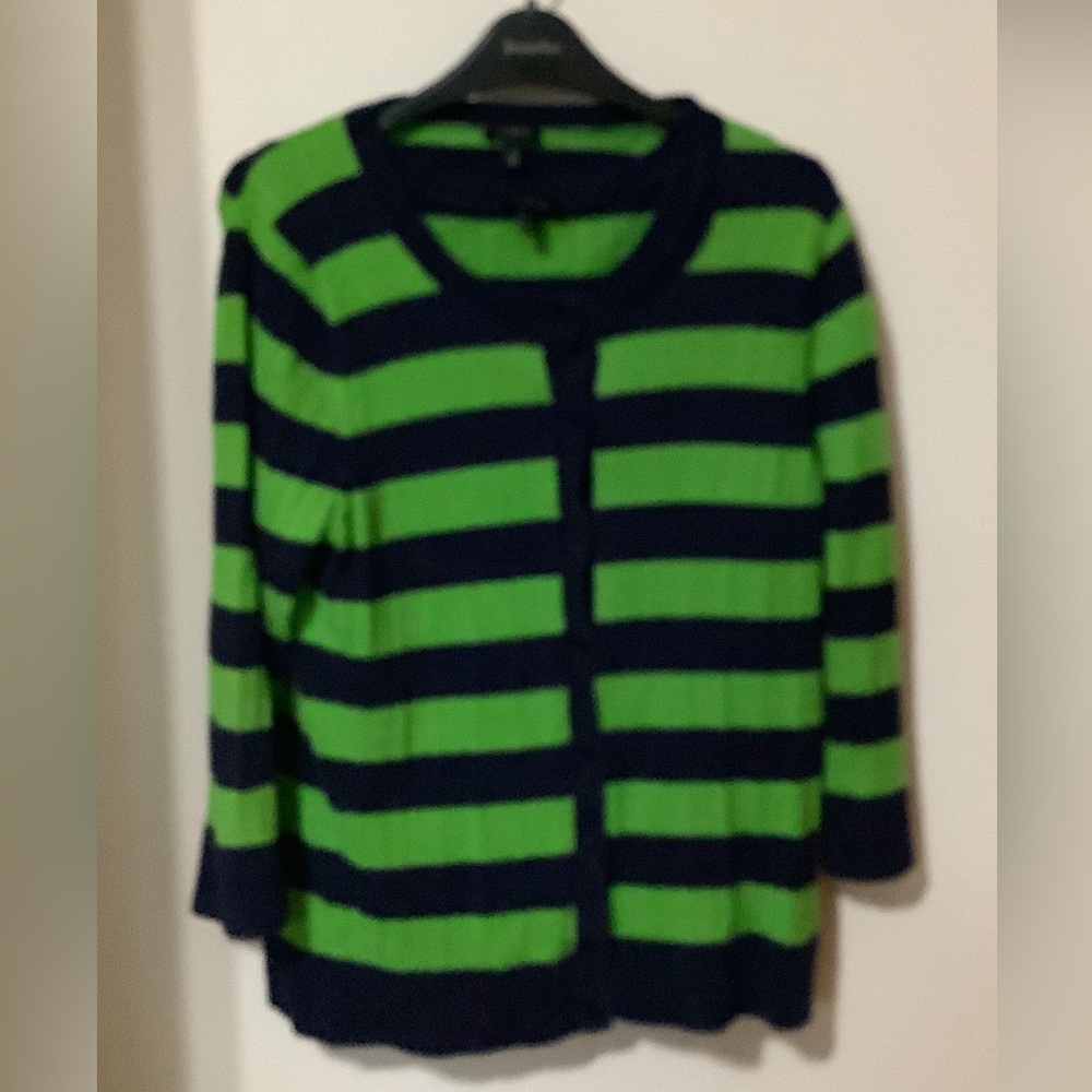 TALBOTS: Green & Navy Sweater Set